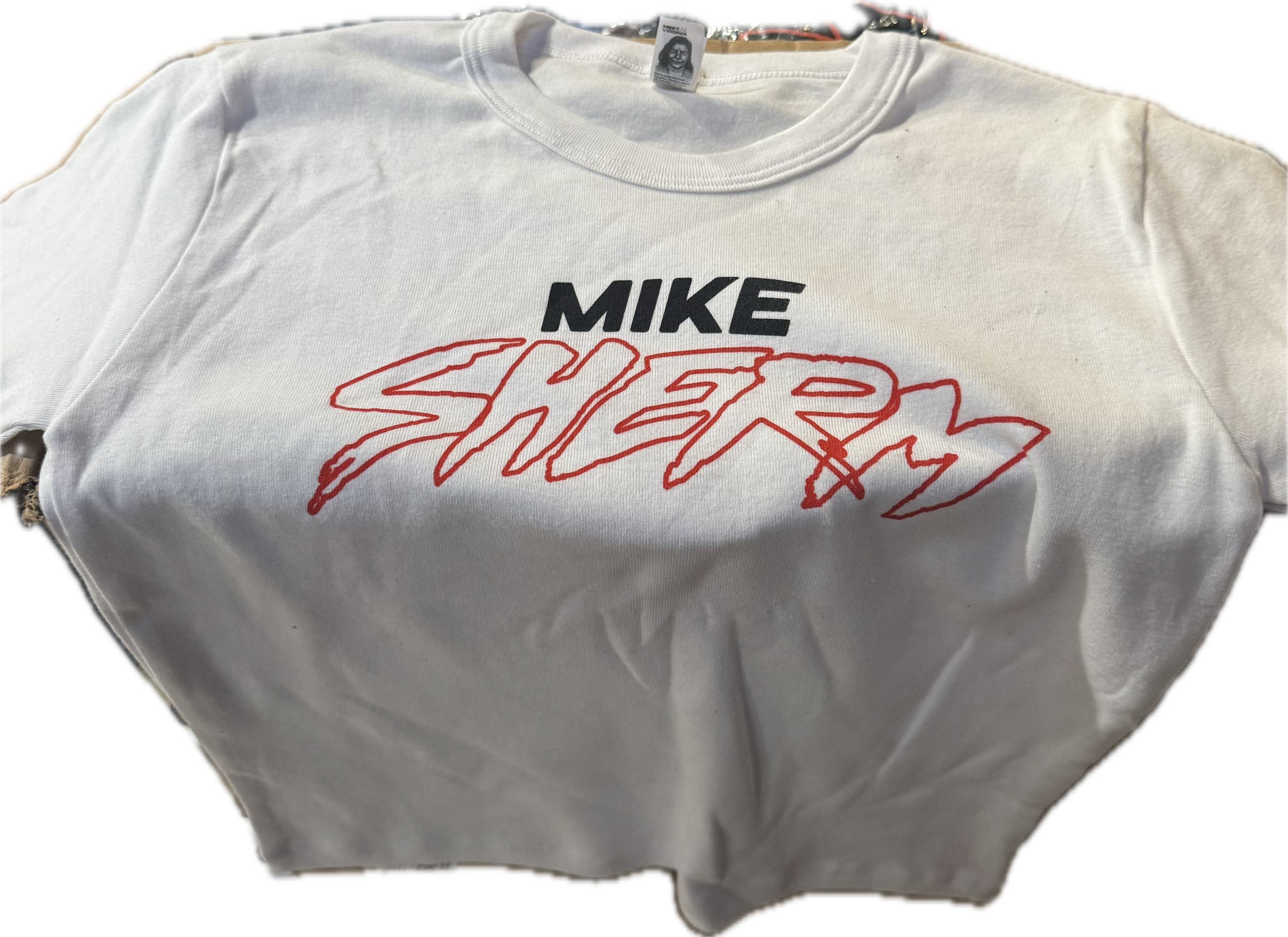 MIKE SHERM - LOGO BABY CROP WHITE