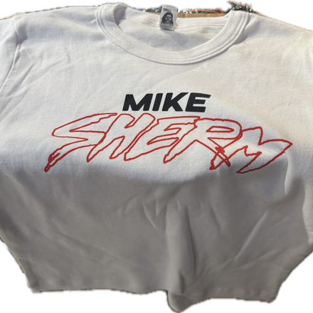 MIKE SHERM - LOGO BABY CROP WHITE