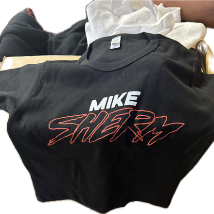 MIKE SHERM - LOGO BABY CROP BLACK